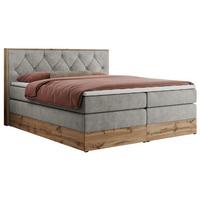 BOXSPRINGBETT VENETO KING 200/200 Hellgrau Struktur - H4 - Hellgrau, Holz/Textil (200/200cm) - MKS