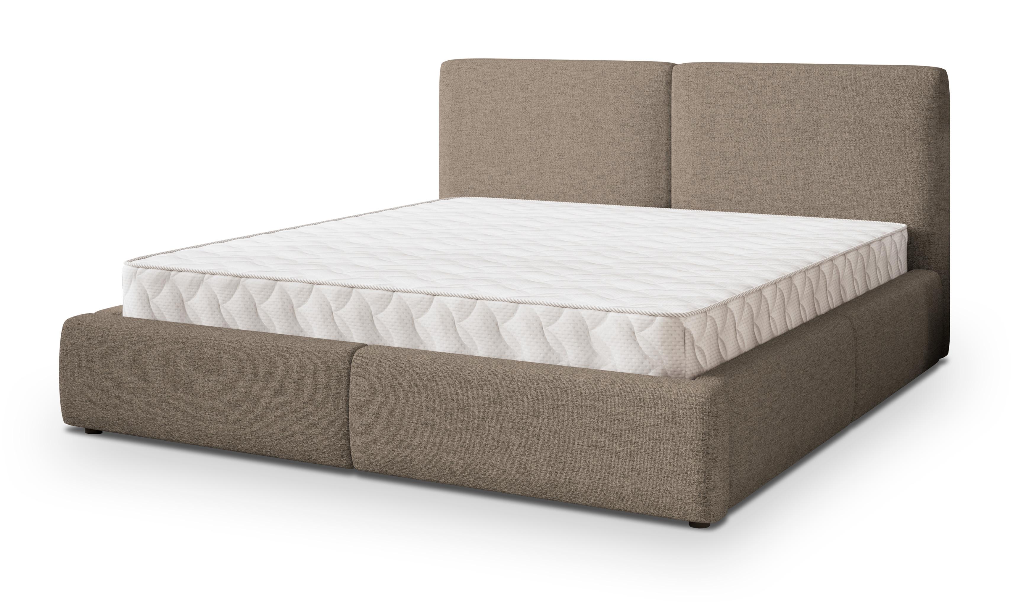POLSTERBETT FELURO 180x200 cm mit Bettkästen - Braun - Braun, Holz (180/200cm) - MASSENO