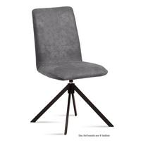 ESSZIMMERSTUHL drehbar (8er-Set) Deanne 47x92x60 Schwarz/Grau - Schwarz/Grau, Kunststoff (60/92/47cm) - 58aufmkessel