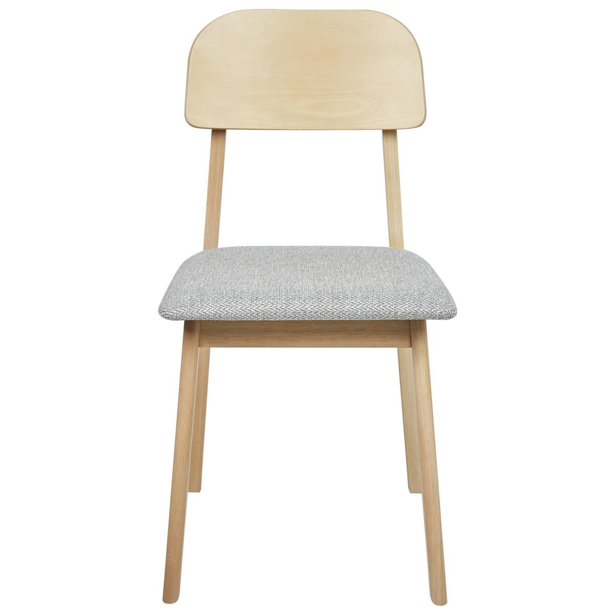 ESSZIMMERSTUHL 2er-Set Hellgrau Scandia - Beige/Hellgrau, Holz (40/82/46cm) - Beliani