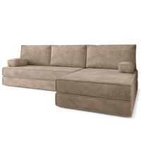 ECKSOFA ANKO modulares Boneless Sofa mit Schlaffunktion Beige Kordstoff - Beige, Textil (270/160cm) - MASSENO