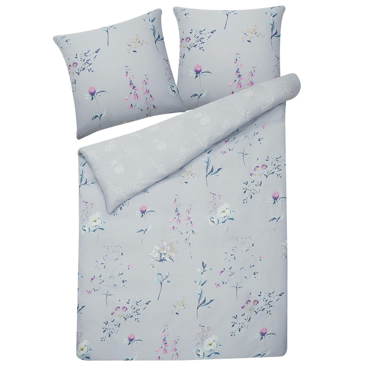 BETTWÄSCHE SET Evergreen 155x220 cm - Blau, Textil (155/220cm) - Beliani