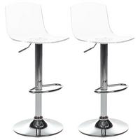 DREHHOCKER 2er-Set Transparent Imola - Transparent/Silberfarben, Kunststoff (38/82/43cm) - Beliani