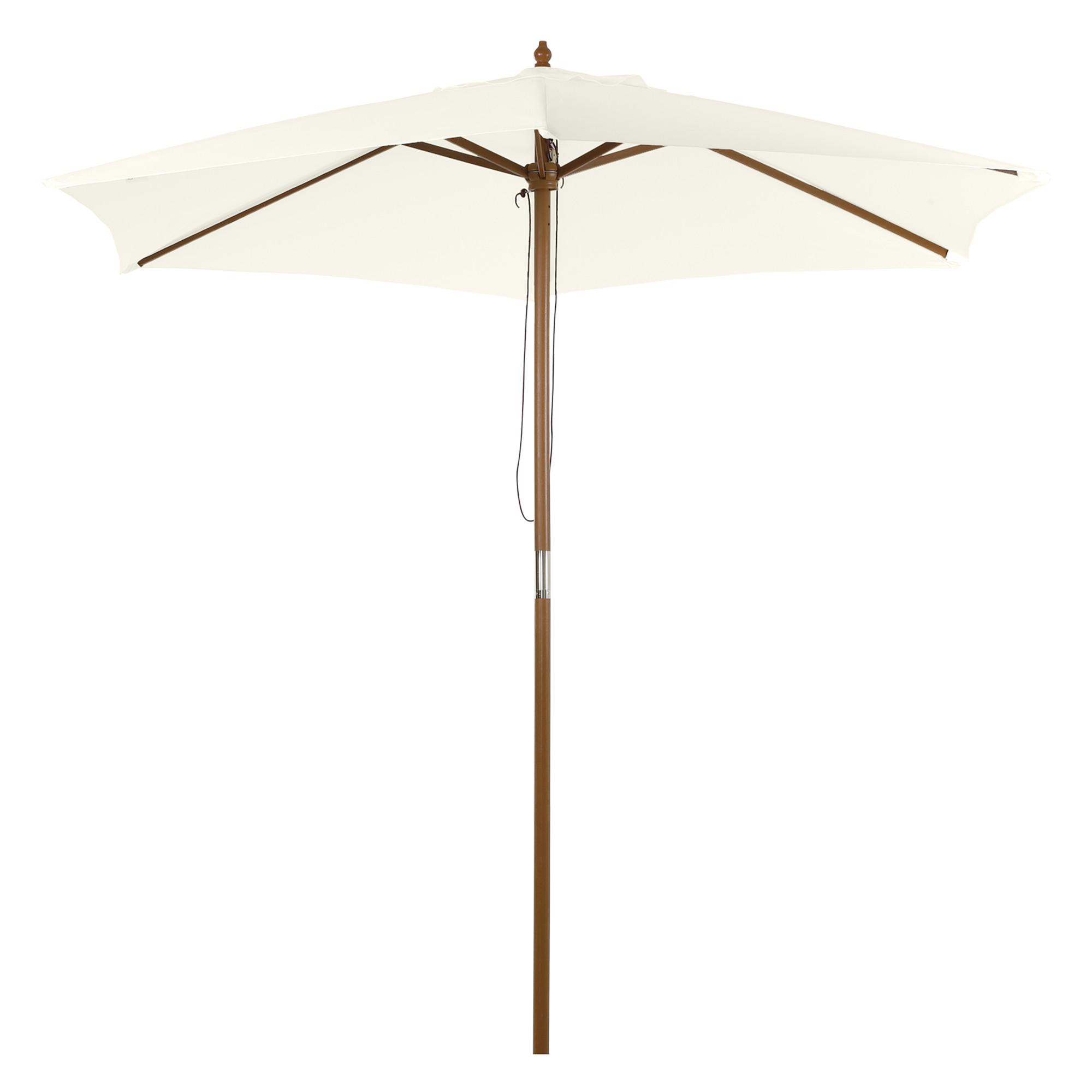 SONNENSCHIRM, Bambus, Tannenholz, Polyester, Weiß - Weiß, Holz (250/250cm) - Outsunny