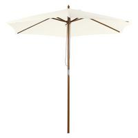 SONNENSCHIRM, Bambus, Tannenholz, Polyester, Weiß - Weiß, Holz (250/250cm) - Outsunny