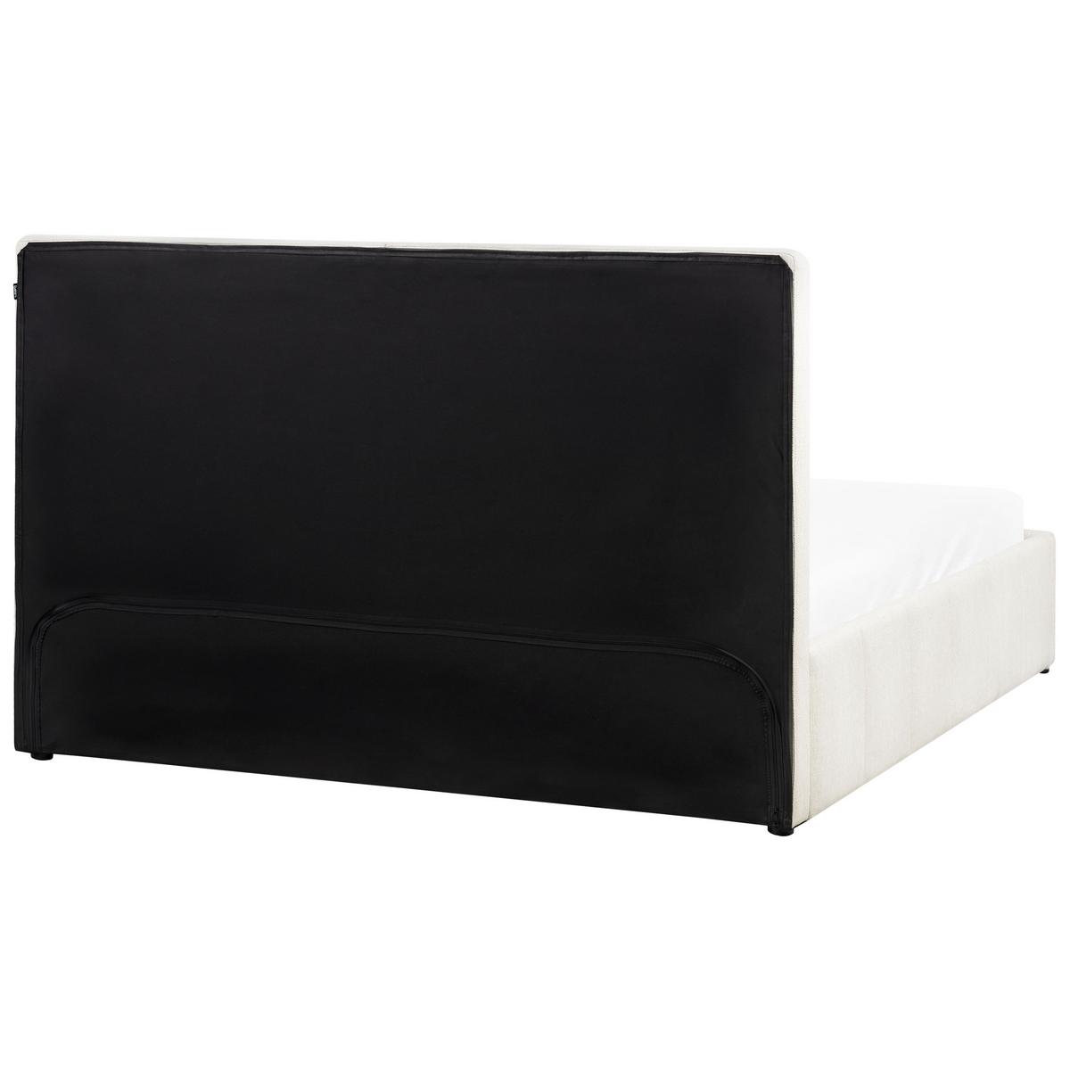 BETT mit Stauraum 180/200 cm Stoff Cremeweiß Castelnavet - Creme, Textil (180/200cm) - Beliani