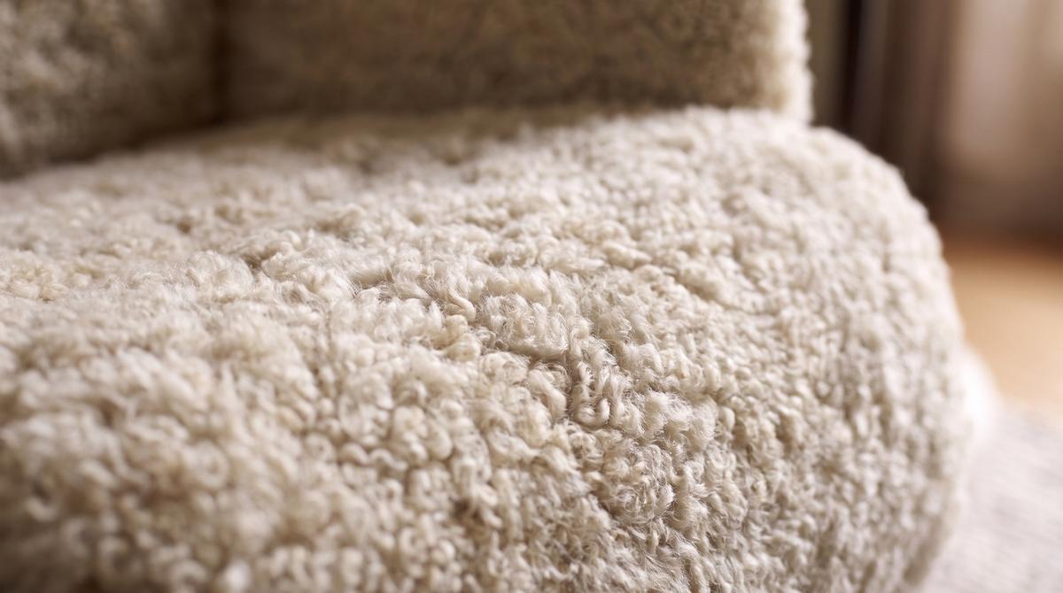 RELAXSESSEL TOSAR Beige Schaffell Relaxfunktion - Beige/Silberfarben, Naturmaterialien/Fell (83/110/89cm) - KAWOLA
