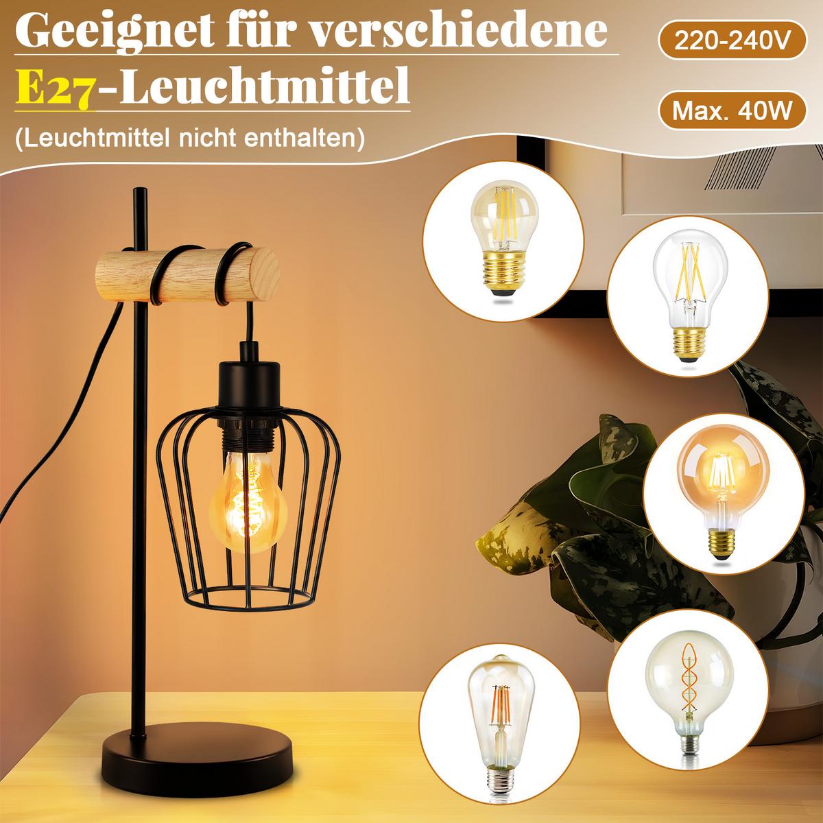 TISCHLAMPE Eira 46/20/15 cm - Braun, Metall (46/20/15cm) - ZMH