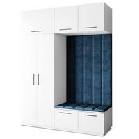 GARDEROBENSCHRANK REMA 180/240/60 cm Modern Garderobe-Set Weiß - Blau/Weiß, Holzwerkstoff (180/240/60cm) - MASSENO
