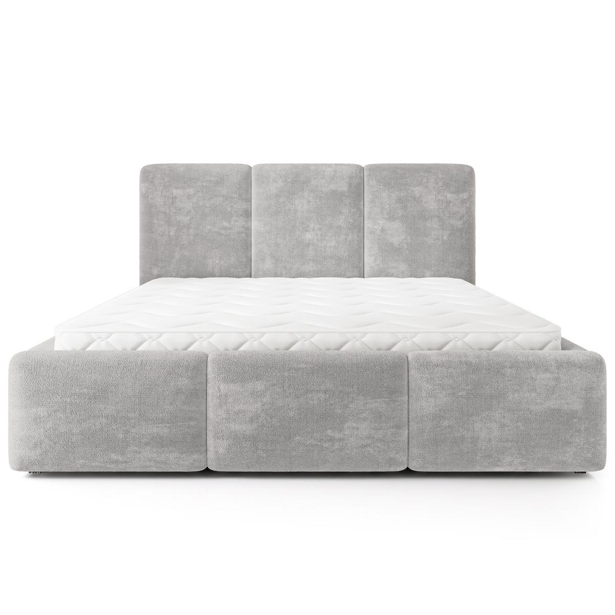 POLSTERBETT MORENA LM 180x200 cm mit Bettkästen - Hellgrau - Hellgrau, Holz (180/200cm) - MASSENO