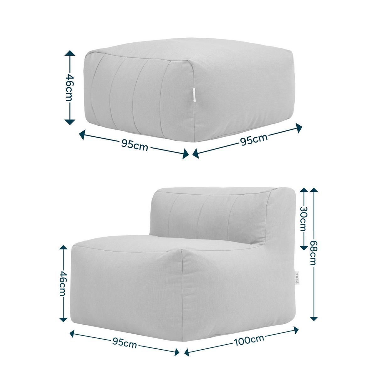 SITZSACK-SOFA Outdoor 2-tlg.: Sessel, Fußstütze - Grün, Textil (190/68/100cm) - icon