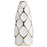BLUMENVASE Steinzeug weiß Avila - Weiß, Stein (36cm) - Beliani