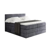 BOXSPRINGBETT mit Matratze H3|H4 und Lattenrost - VEXA KING-120x200 - Dunkelgrau Casablanca - Dunkelgrau, Holzwerkstoff (120/200cm) - ALTDECOR
