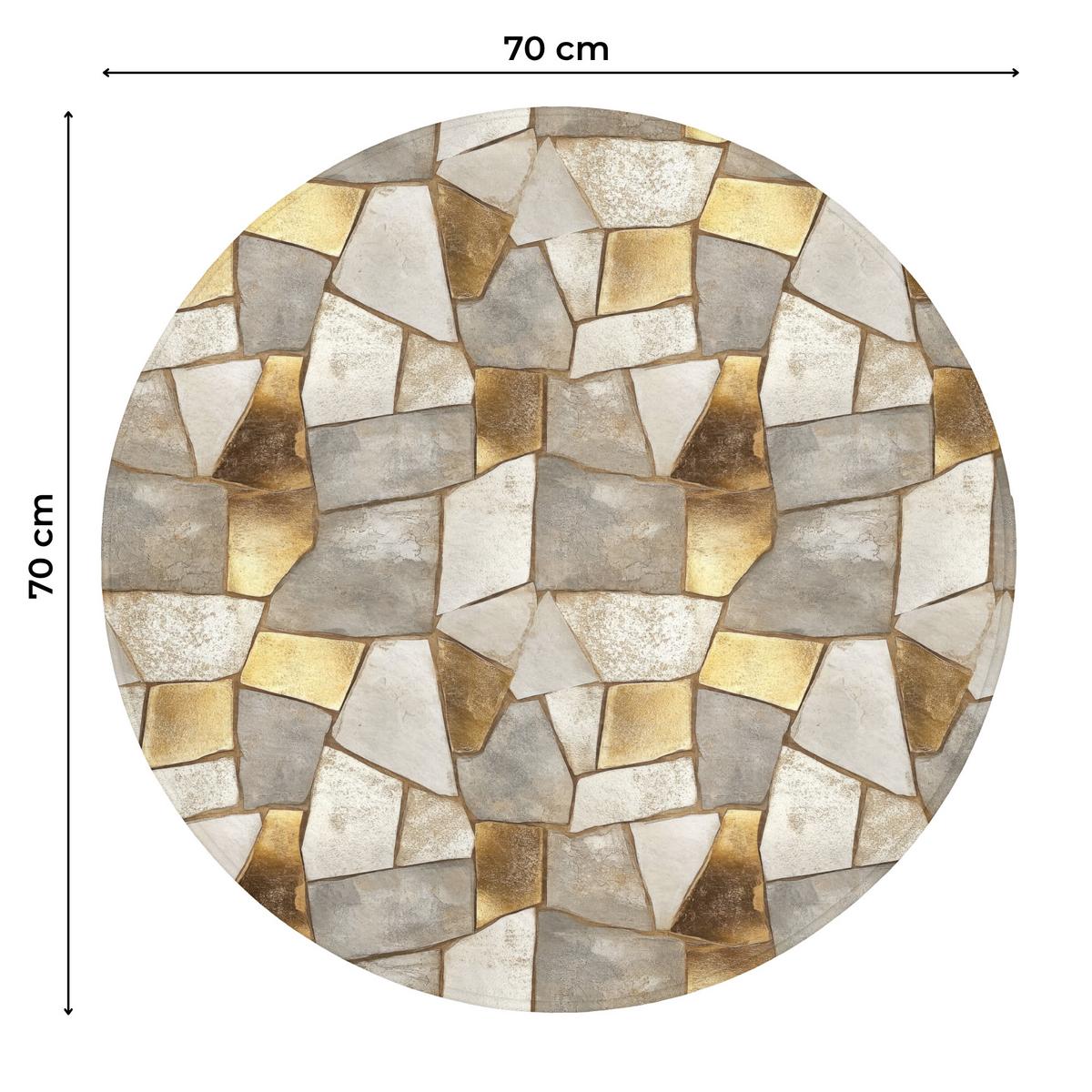 WC-VORLEGER Mosaik - Marmor - Gold Toilettenteppich 70x70 cm - Champagner, Textil (70/1cm) - OnlyWow