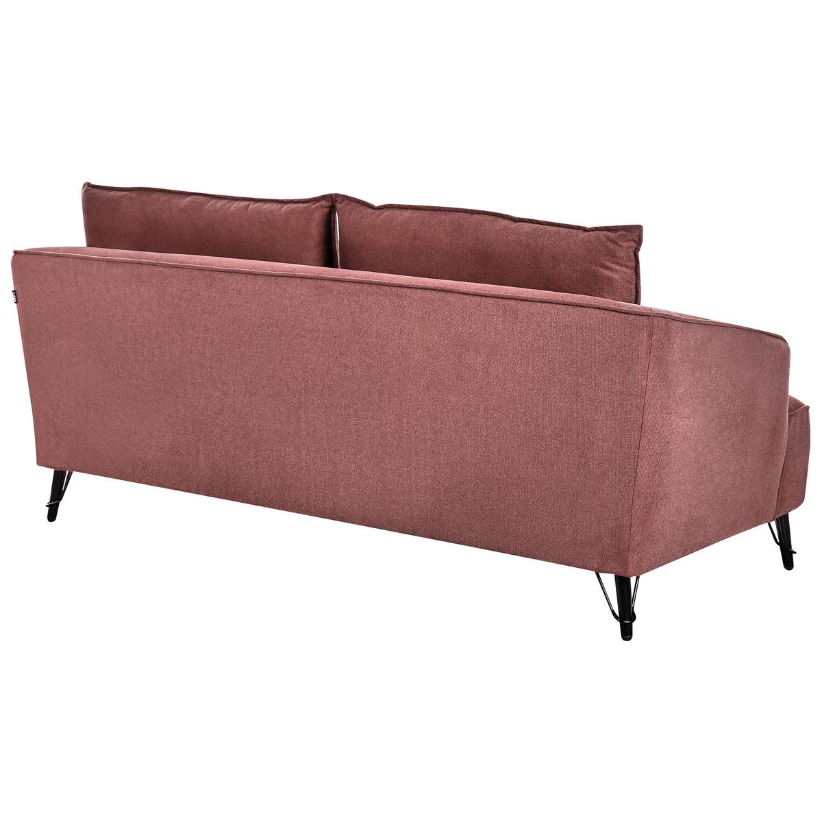 SOFA-SET 5-Sitzer Stoff Burgunderrot Hobro - Rot/Schwarz, Textil (196/87/85cm) - Beliani