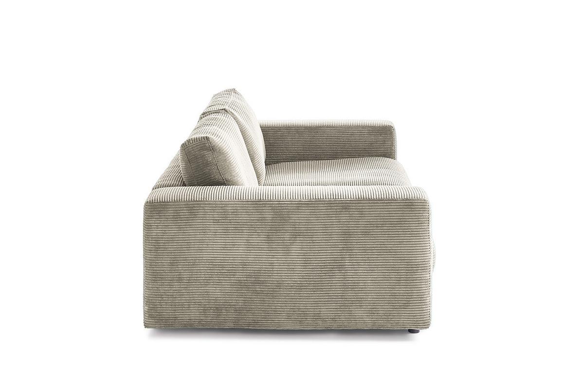 SOFA 2-SITZER MADELINE Grau Cord - Greige/Schwarz, Kunststoff/Textil (230/85/127cm) - KAWOLA