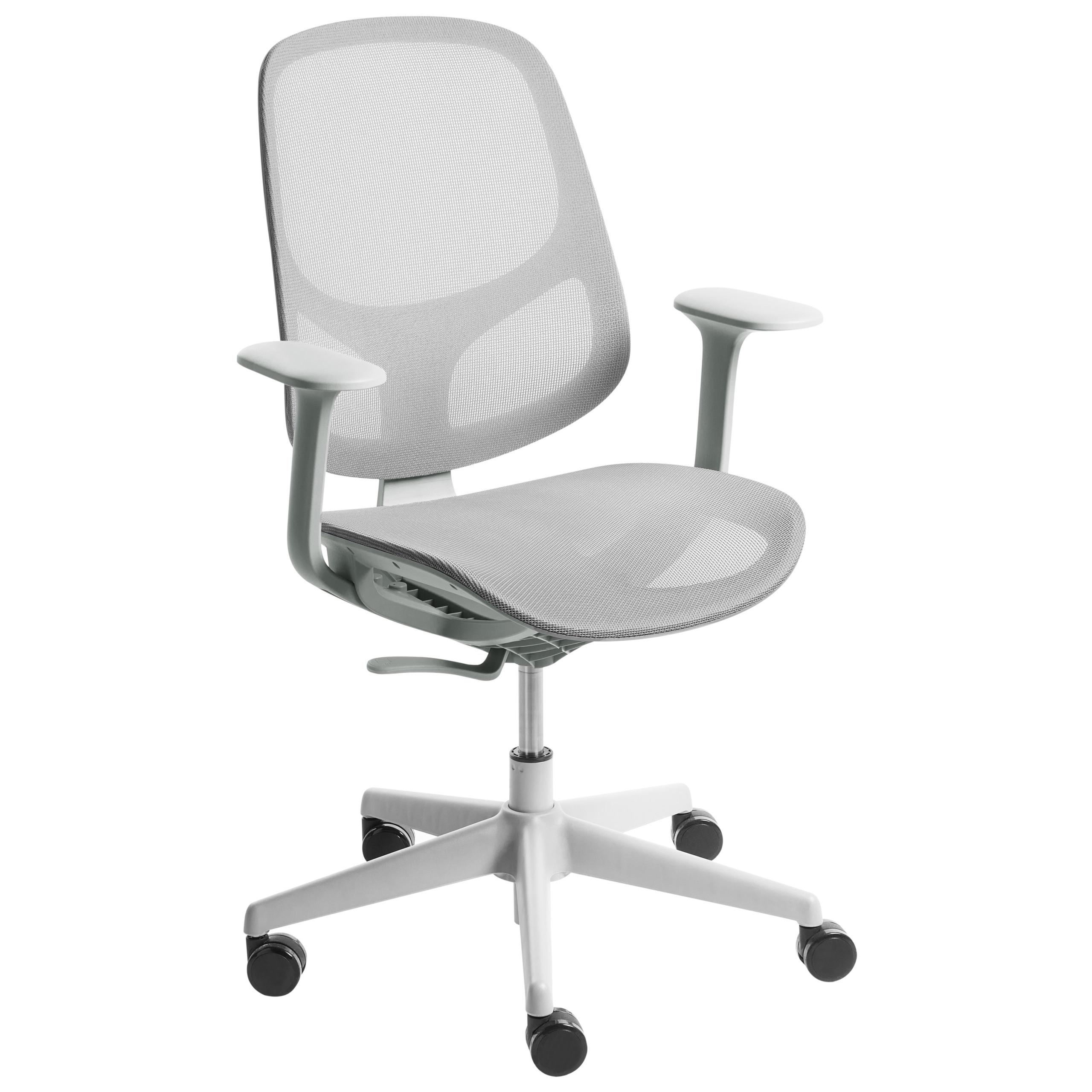 BÜROSTUHL Hellgrau Aeri - Hellgrau, Textil (60/93/60cm) - Beliani