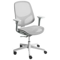 BÜROSTUHL Hellgrau Aeri - Hellgrau, Textil (60/93/60cm) - Beliani