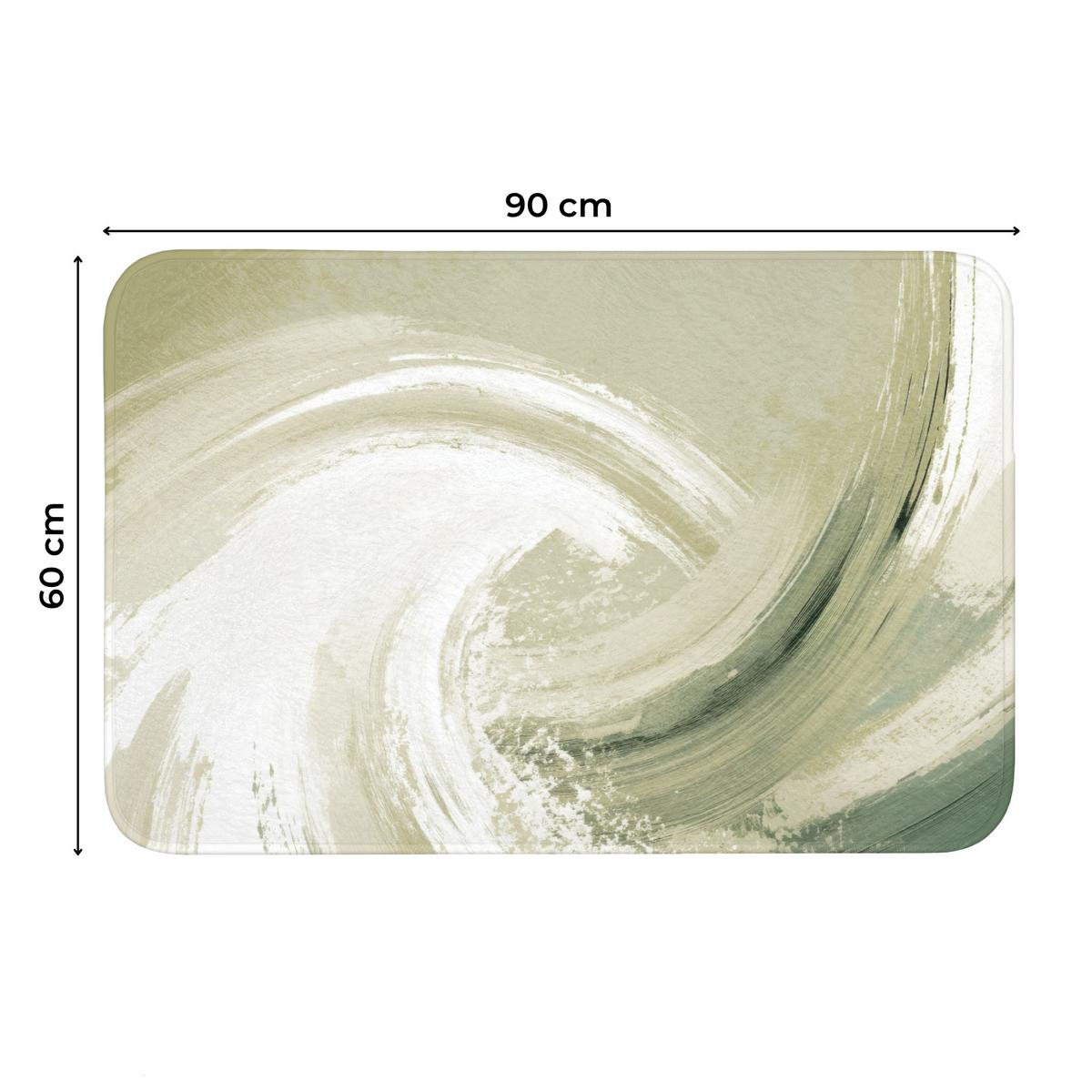 WC-VORLEGER Abstrakt - Pinselstriche - Wellen - Grün Toilettenteppich 90x60 cm - Mintgrün, Textil (90/1cm) - OnlyWow