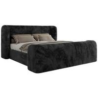 POLSTERBETT EMORA CLASSIC DUO 200/200 - Dunkelgrau Plüsch - Multipocket-Matratze - Dunkelgrau, Textil (200/200cm) - MKS