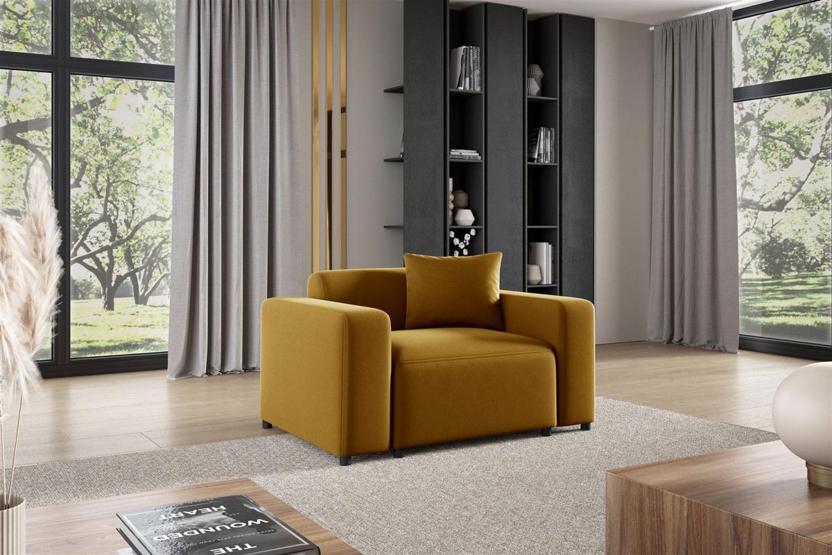 SESSEL Megan In Salvador - Honig, Holzwerkstoff/Textil (145/75/98cm) - Fun Möbel