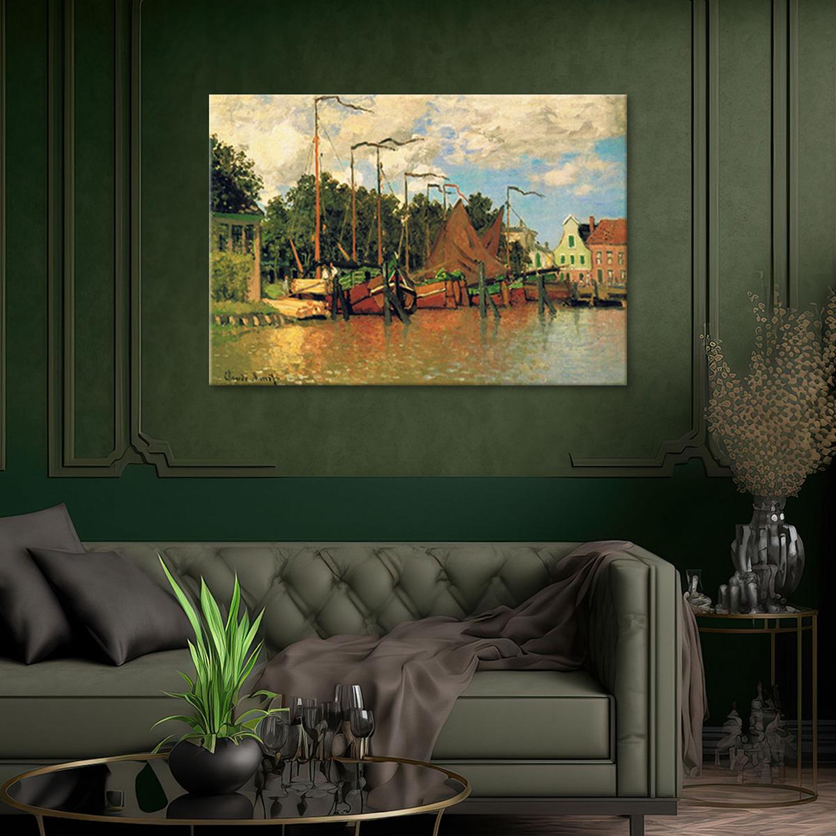 WANDBILD boote in zaandam claude monet - Multicolor, Textil (60/40cm) - Feeby