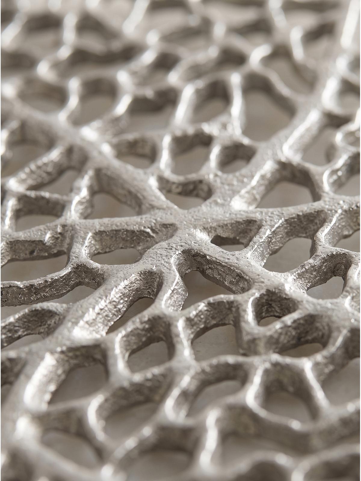DEKOSCHALE ASTLUX, Aluminium, handgefertigt, Silber, Ø 44 x 4 cm - Silberfarben, Metall (44/4cm) - KADIMA DESIGN