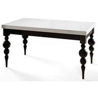 RECHTECKIGER Esszimmertisch LENA, ausziehbarer Tisch, Größe: 120-160X80X78,5 cm, Wohnzimmertisch Farbe: Schwarz, mit Tischbeinen in Farbe Schwarz - Schwarz/Weiß, Holzwerkstoff (120/80/79cm) - Alpi-Möbel
