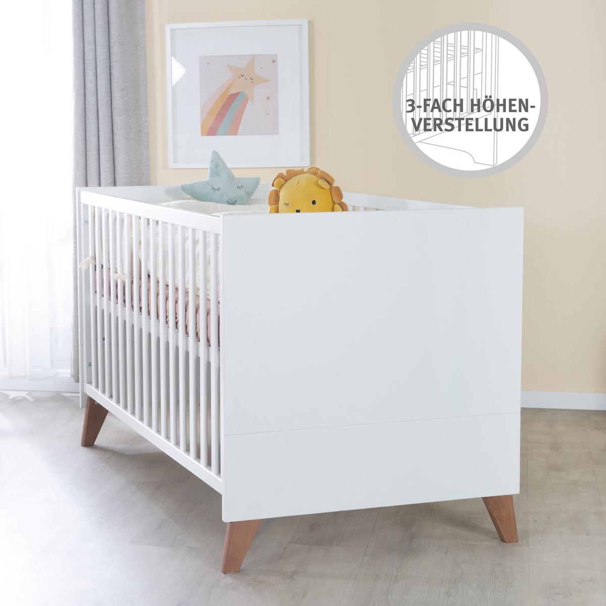 BABYBETT Ole 70 x 140 cm - Weiß, Holzwerkstoff (70/140cm) - Roba