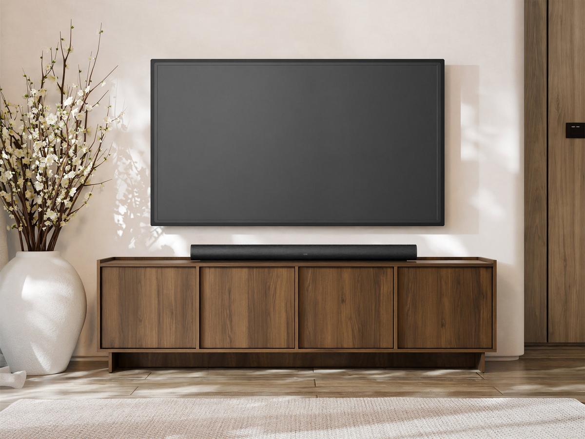 TV-LOWBOARD Yasumi 195 - Nussbaumfarben/Schwarz, Holzwerkstoff/Kunststoff (195/55/39cm) - MIRJAN24