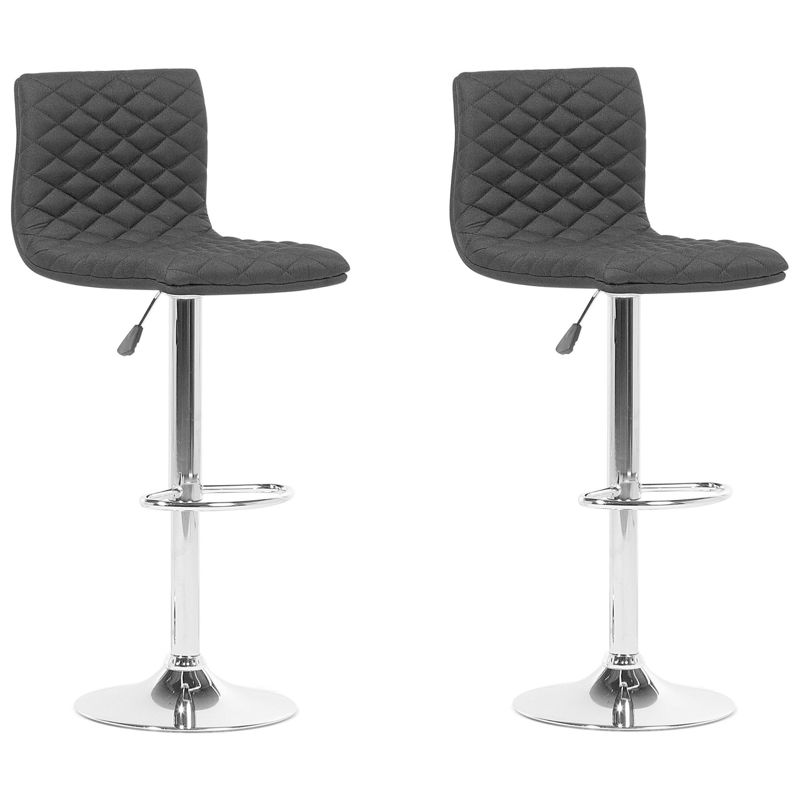 BARHOCKER 2er-Set Polsterbezug Schwarz Orlando - Schwarz, Textil/Metall (38/110/38cm) - Beliani