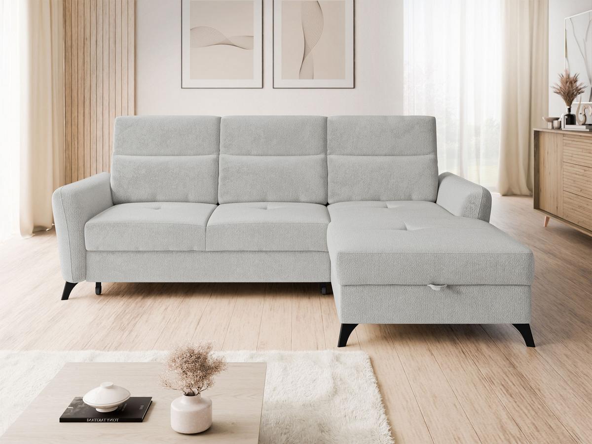 ECKSOFA Talia, Seite: Rechts 2R-LC - Hellgrau/Schwarz, Holz/Kunststoff (238/167cm) - MIRJAN24