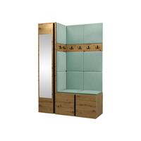 GARDEROBEN-SET Orion X - Eiche Artisan/Mintgrün, Holzwerkstoff/Kunststoff (124/186/46cm) - MIRJAN24