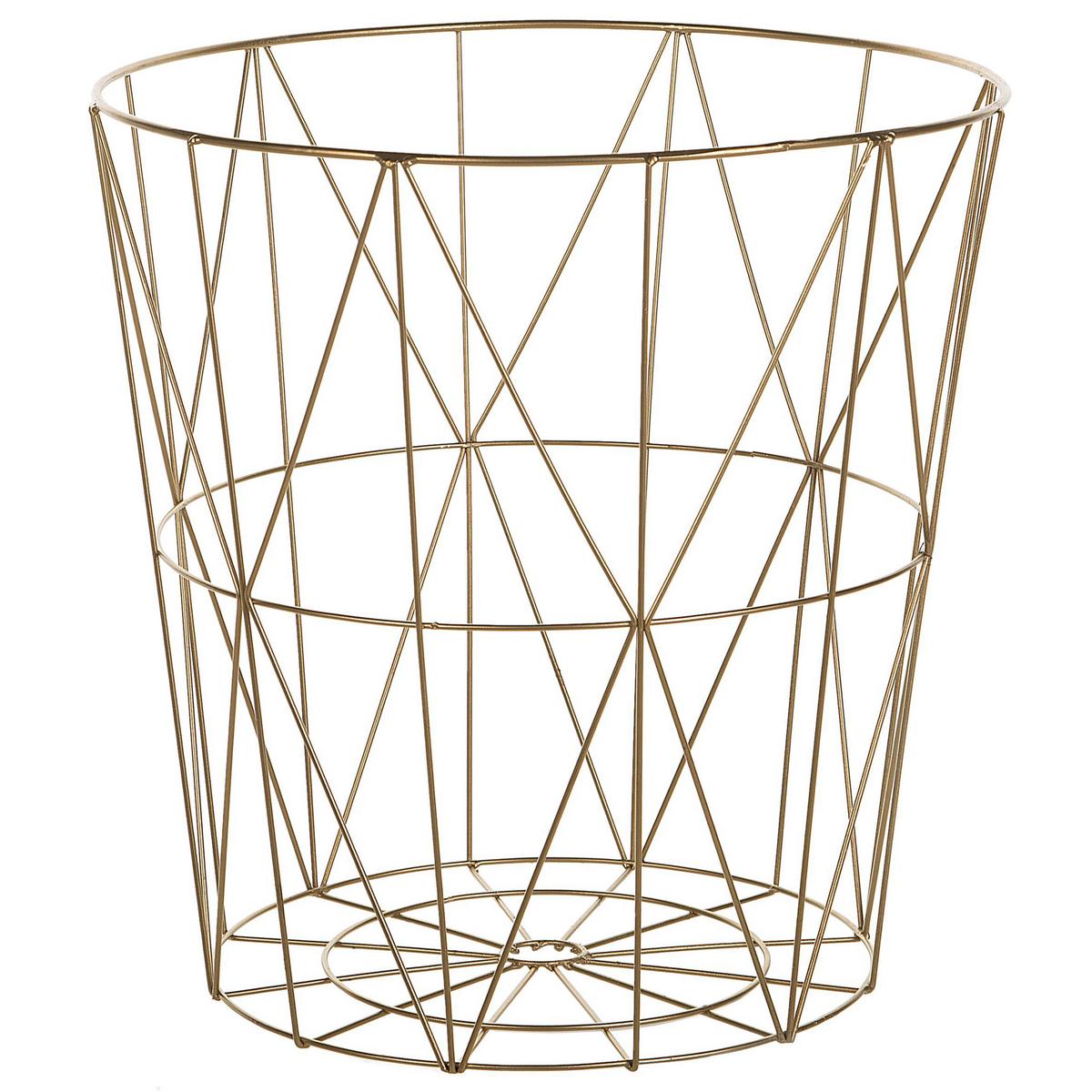 BEISTELLTISCH gold/heller Holzfarbton 40 cm Lanark - Hellbraun/Goldfarben, Holzwerkstoff (40/40/40cm) - Beliani
