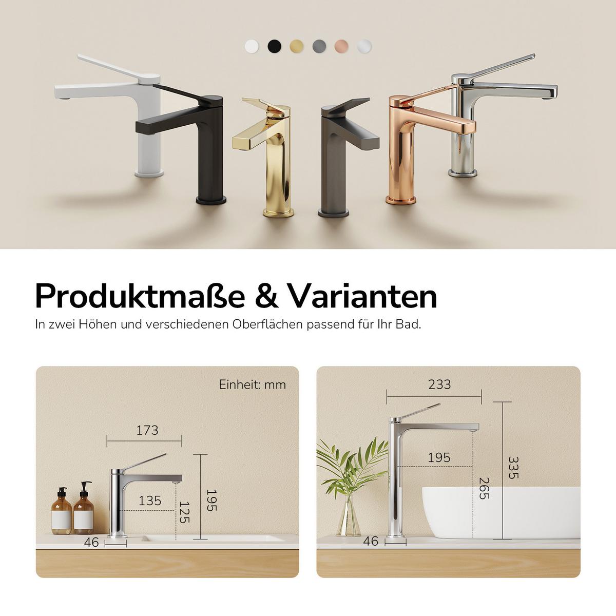 WASCHTISCHARMATUR Chrom 19,5/17,3/4,6 cm - Chromfarben, Metall (17.3/19.3/4.6cm) - EMKE