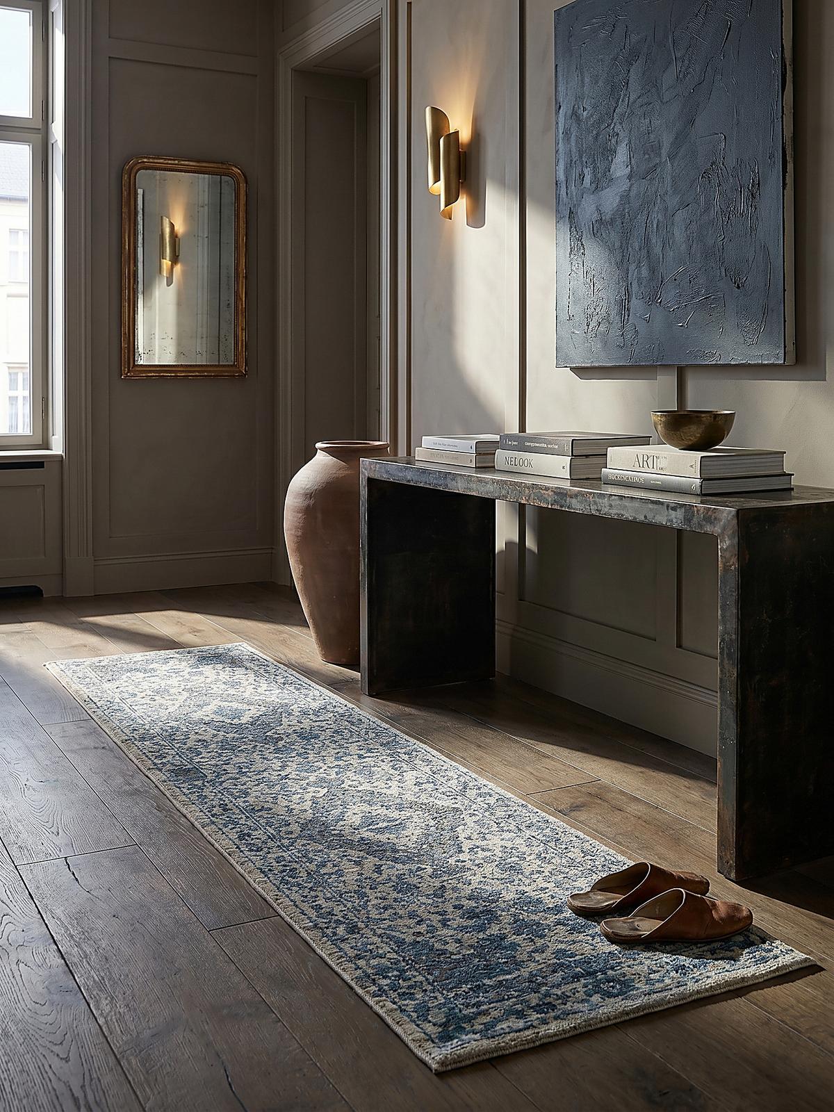 TEPPICH ADUR, orientalisch mit Medaillon, Blau, 60 x 230 cm - Blau, Textil (230/60cm) - KADIMA DESIGN
