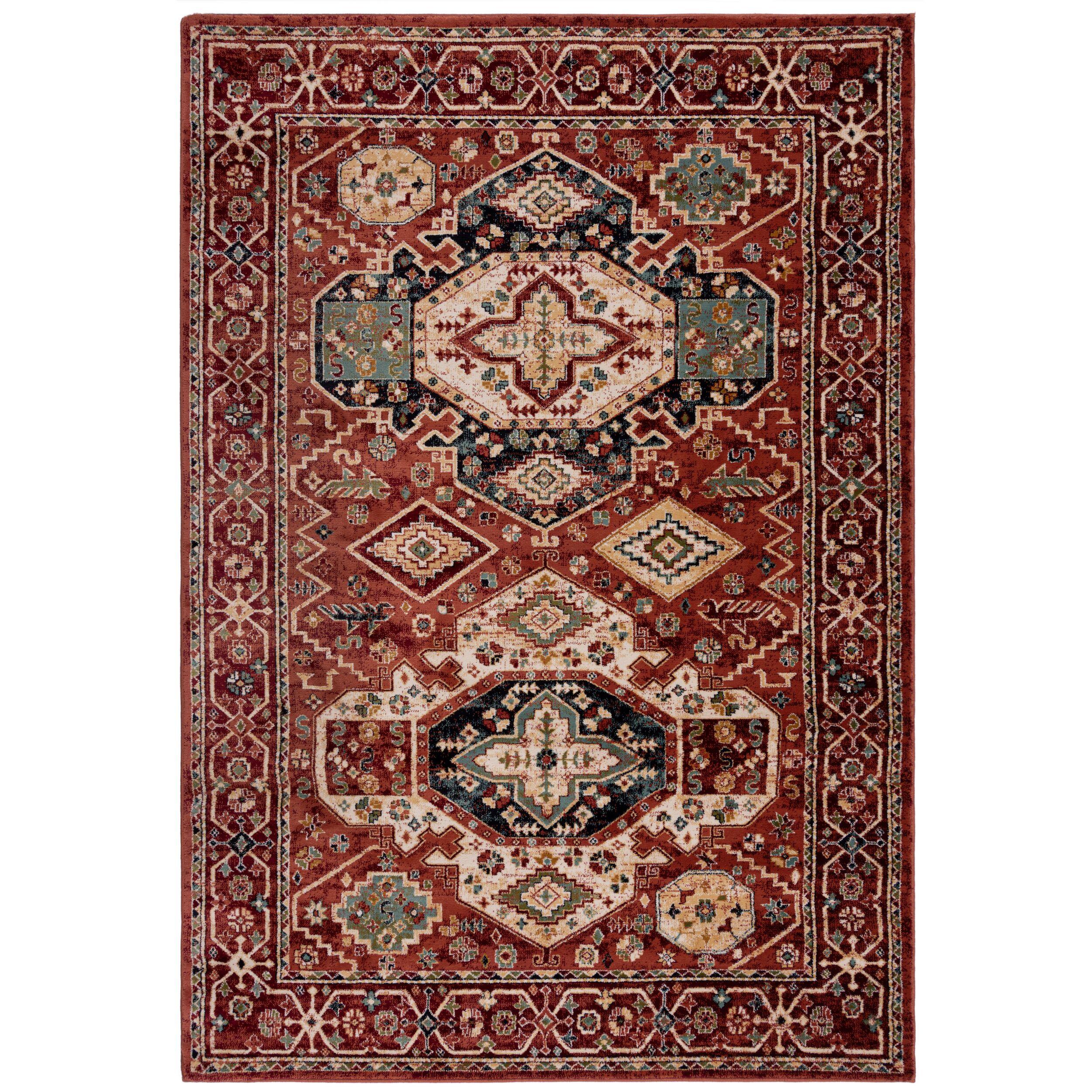 KURZFLORTEPPICH GLAZERT, geometrisch, Rot, 120 x 170 cm - Rot, Textil (170/120cm) - KADIMA DESIGN