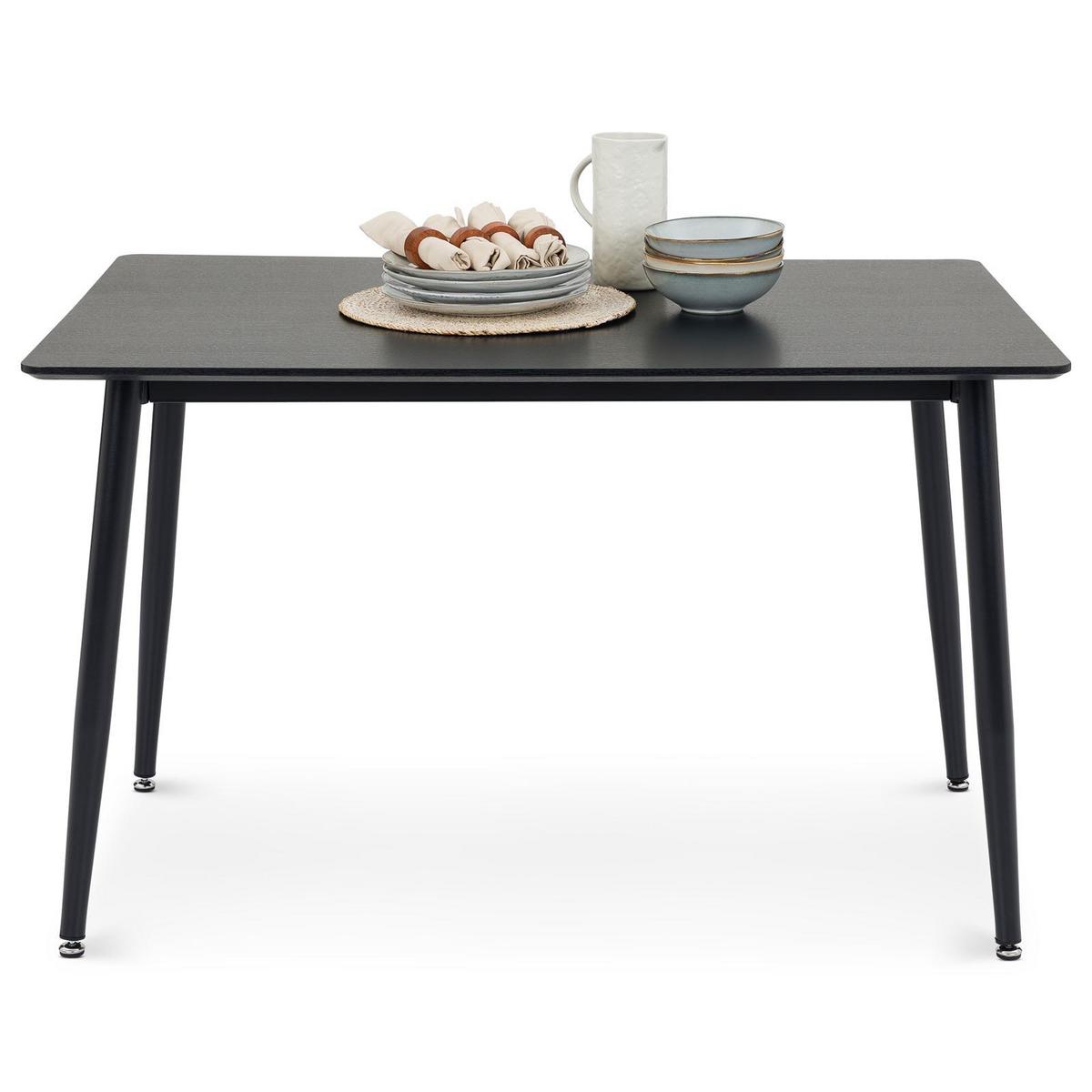 ESSTISCH NORA schwarz - Schwarz, Holzwerkstoff/Metall (80/120/75cm) - IDIMEX
