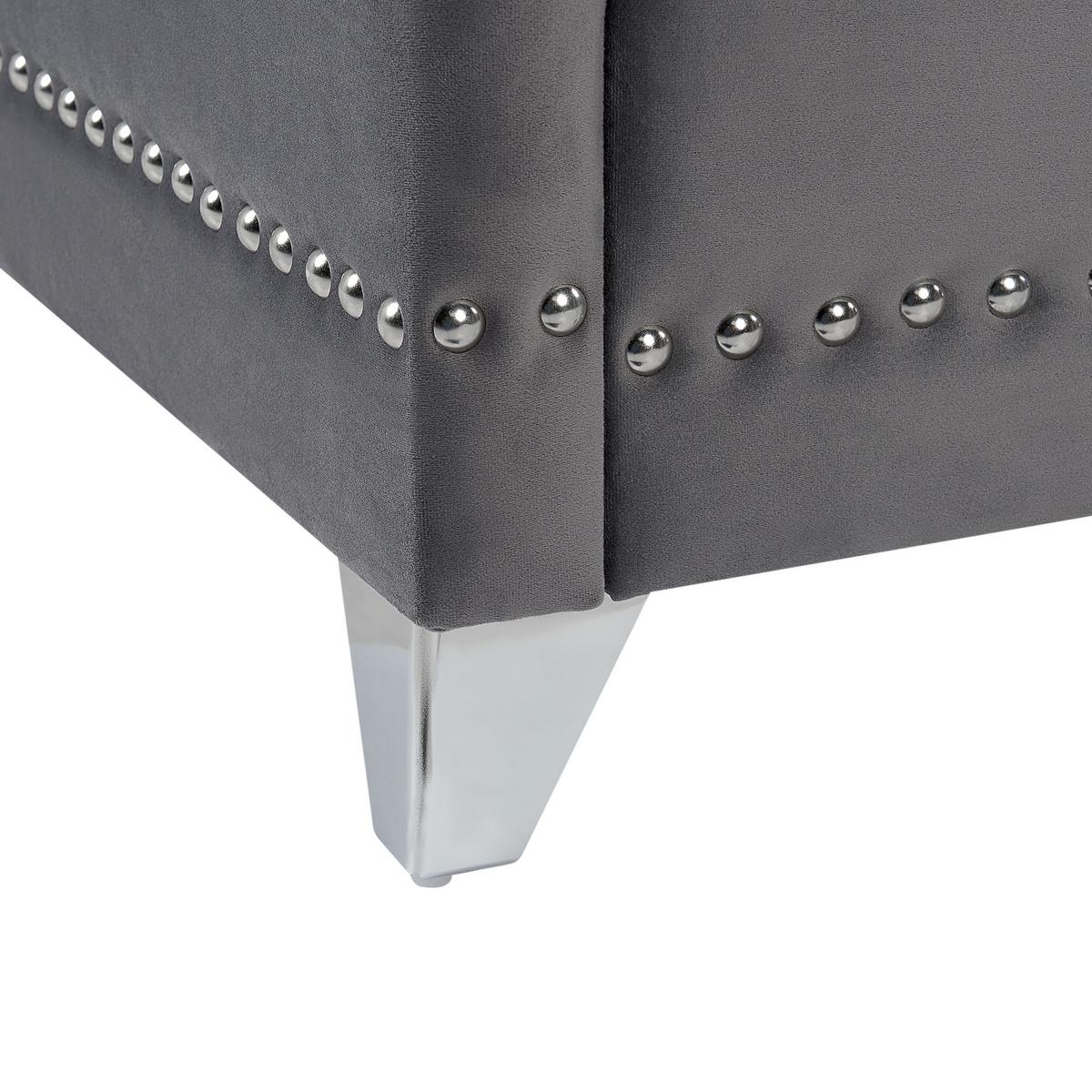 POLSTERBETT 160/200cm Grau Ayette - Grau, Textil (160/200cm) - Beliani