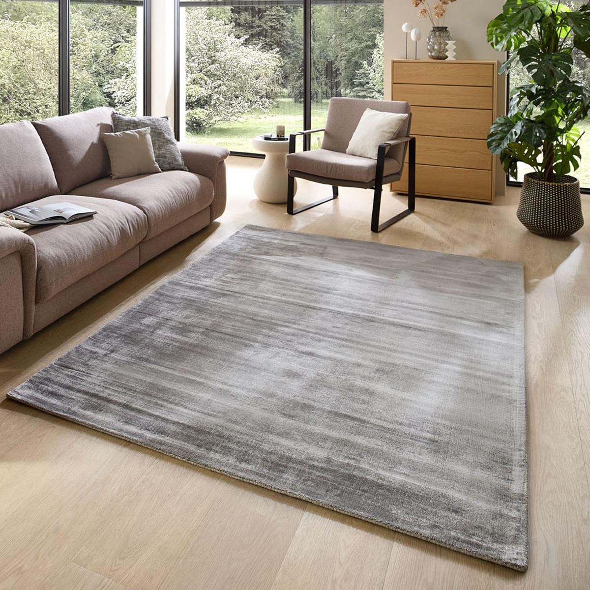 VISKOSETEPPICH Star 170x240 cm - Grau, Textil (170/240cm) - THEKO