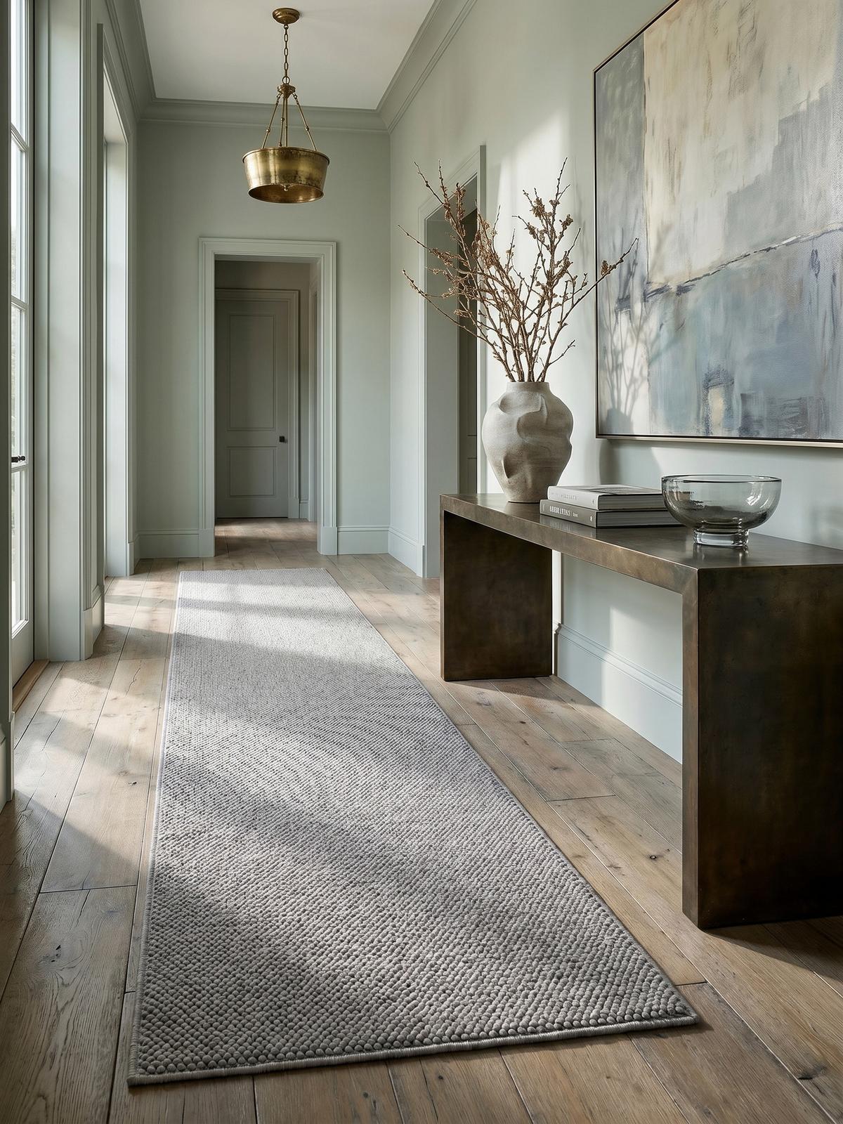 TEPPICH Flachgewebe LANGAU in Silber, meliert, 80 x 250 cm - Silberfarben, Textil (250/80cm) - KADIMA DESIGN