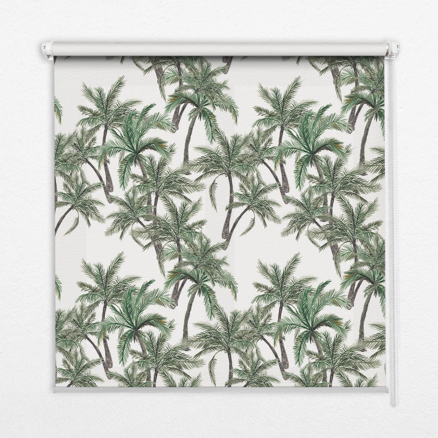 INNENROLLO - Fensterrollo - Rollo - 90x180 cm - Palmen - Braun, Kunststoff (90/180/0.5cm) - TULUP