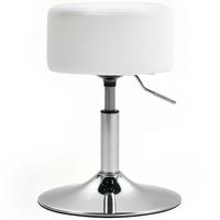 BARHOCKER, Gepolstert Barstuhl mit Metallgestell, Cordoptik, Höhenverstellbar - Weiß, Kunststoff (38/66/38cm) - HOMCOM