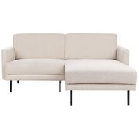 2-SITZER-ECKSOFA hellbeige rechtsseitig Breda - Beige/Schwarz, Textil (192/155cm) - Beliani