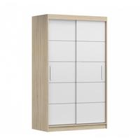 SCHWEBETÜRENSCHRANK Neomi 06 ohne Spiegel Sonoma Eiche/Weiß 120 cm - Alufarben/Weiß, Holzwerkstoff/Kunststoff (120/200/61cm) - imoebel24