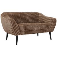 2-SITZER-SOFA PIRS - Braun Cord - Schwarze Beine - Schwarz/Braun, Holzwerkstoff/Textil (140/75/74cm) - MKS