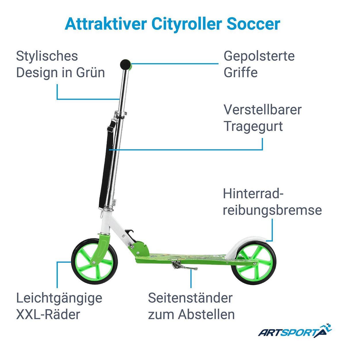 CITYROLLER Dino-Mint grün - Grün, Metall (88/27/106cm) - Artsport