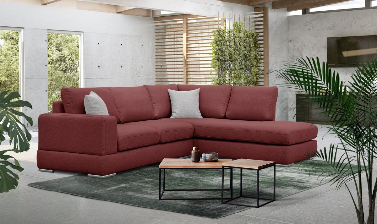 ECKSOFA OTTO 5-Sitzer, bordeaux - Bordeaux, Holzwerkstoff/Textil (279/219cm) - Wozimo