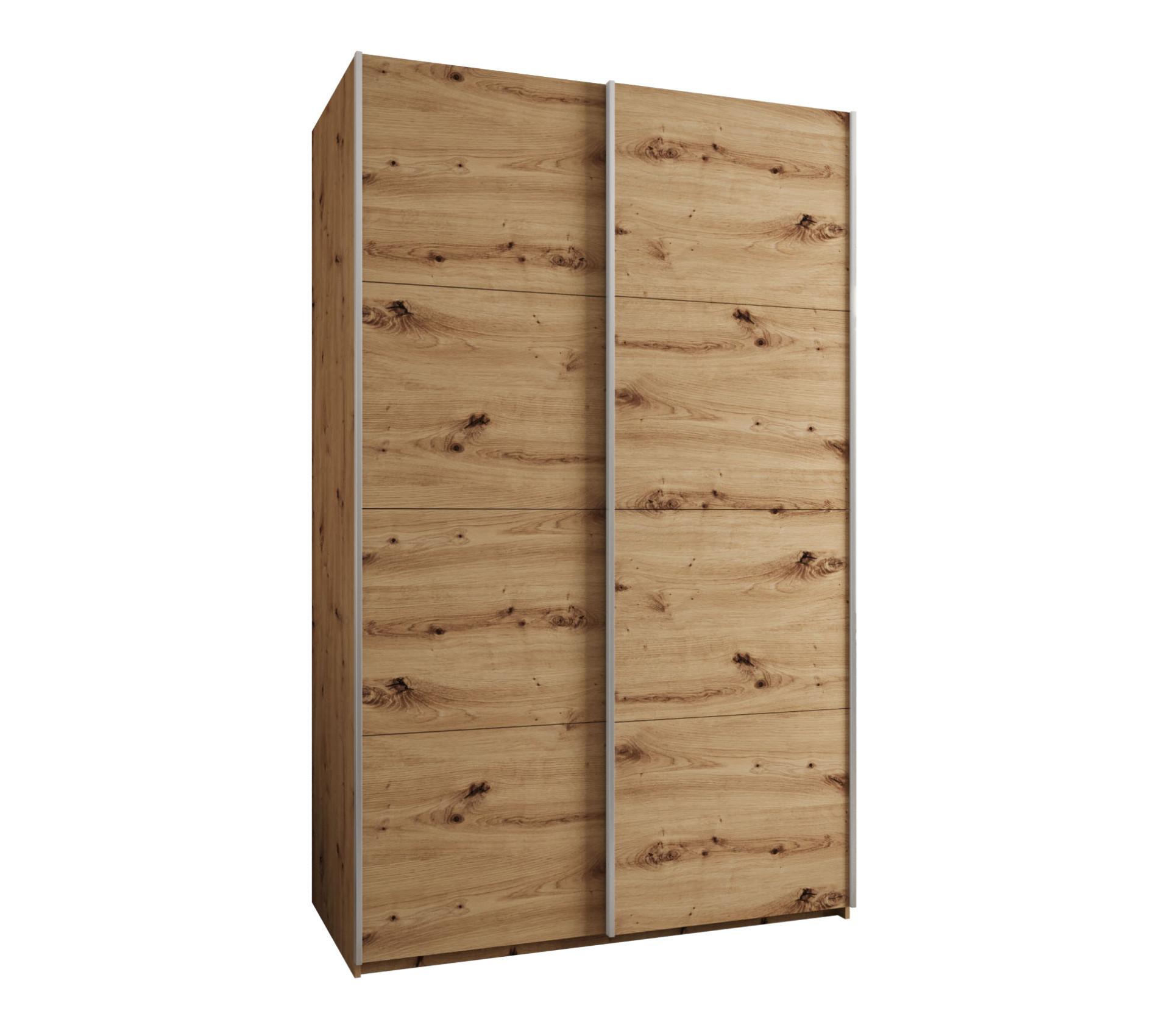 SCHWEBETÜRENSCHRANK 245,5/150/64 2-türig - Silberfarben/Eiche Artisan, Holz/Metall (150/245/64cm) - Abiks Möbel