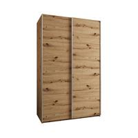 SCHWEBETÜRENSCHRANK 245,5/150/64 2-türig - Silberfarben/Eiche Artisan, Holz/Metall (150/245/64cm) - Abiks Möbel